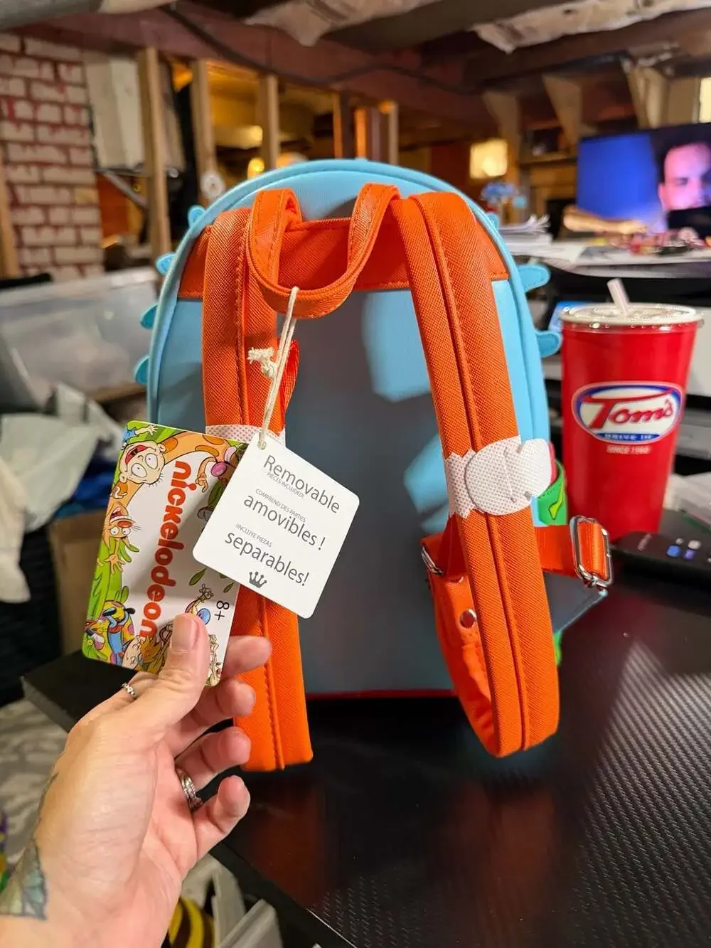 Loungefly Nickelodeon Rugrats Chuckie Cosplay Mini Backpack w/ Removable Glasses